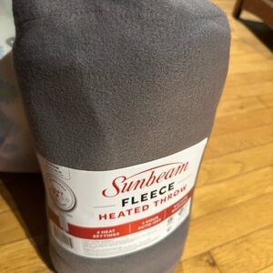 Sunbeam Charcoal Fleece Heated Blanket